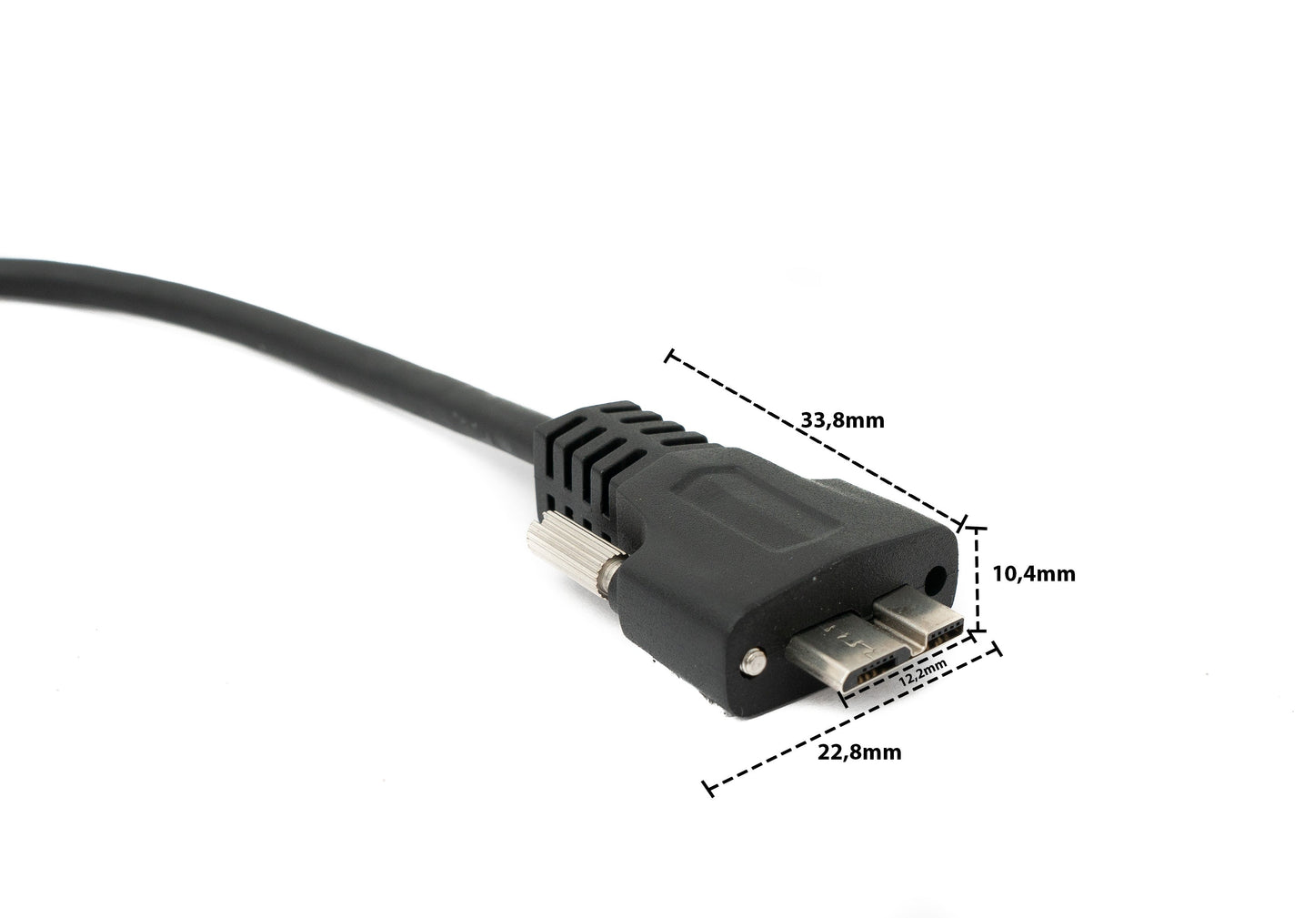 SYSTEM-S USB 3.0 Kabel 30 cm Micro B Stecker zu Typ A Stecker Schraube in Schwarz