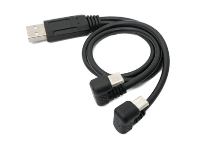 SYSTEM-S USB 3.1 Kabel 30 cm Typ C & 2.0 Micro B Stecker zu A Stecker Winkel in Schwarz