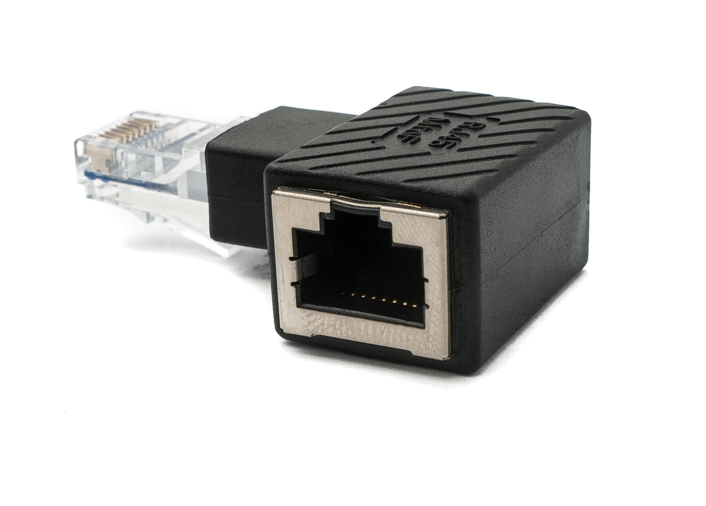 SYSTEM-S LAN Adapter RJ45 Stecker zu Buchse Winkel Ethernetadapter Kabel linksgewinkelt