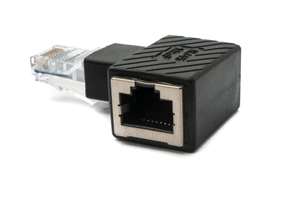 SYSTEM-S LAN Adapter RJ45 Stecker zu Buchse Winkel Ethernetadapter Kabel linksgewinkelt