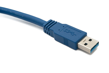 SYSTEM-S USB 3.0 cable 1.8 m Type B male to Type A male angled in blue