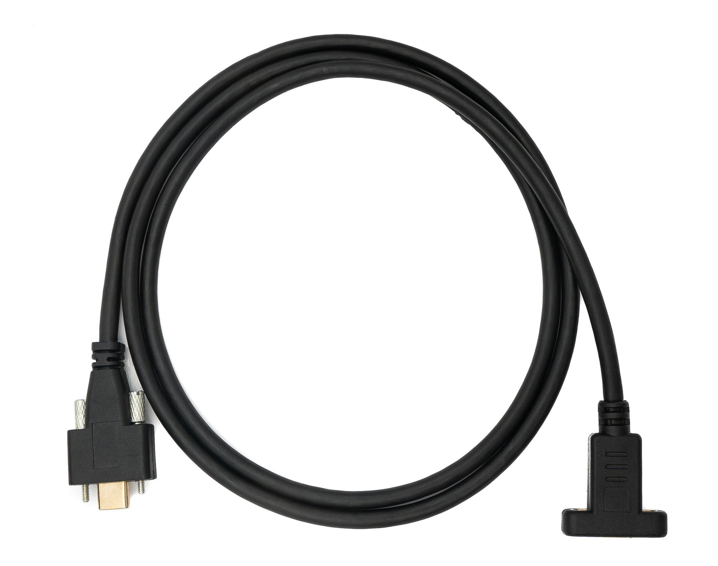 SYSTEM-S USB 3.1 Gen 2 Kabel 100 cm Typ C Stecker zu Buchse Schraube in Schwarz