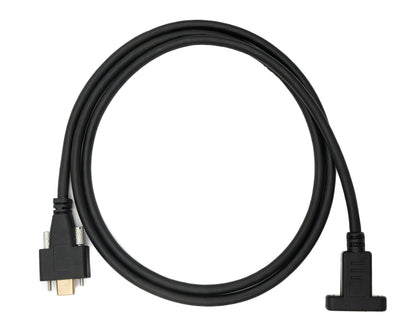 SYSTEM-S USB 3.1 Gen 2 Kabel 100 cm Typ C Stecker zu Buchse Schraube in Schwarz