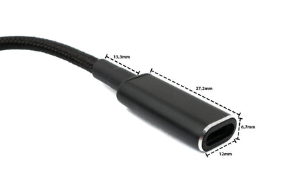 SYSTEM-S USB 3.1 cable 16 cm Type C female to Rectangle 11.0 x 4.5 mm male braided