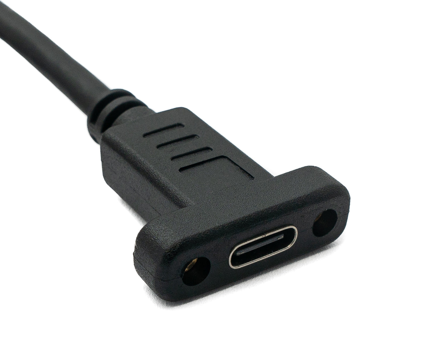 SYSTEM-S USB 3.1 Kabel 100 cm Typ C Stecker zu Buchse Schraube Winkel in Schwarz