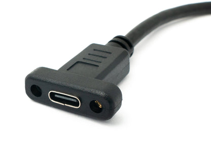 SYSTEM-S USB 3.1 Kabel 1,8 m Typ C Stecker zu Buchse Schraube Winkel in Schwarz