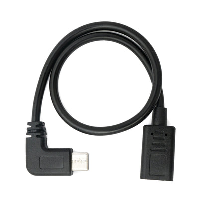 SYSTEM-S USB 3.1 Kabel 30 cm Typ C Stecker zu Buchse Winkel Adapter in Schwarz