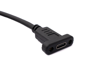 SYSTEM-S USB 3.1 cable 180 cm Type C male to female screw angle in black