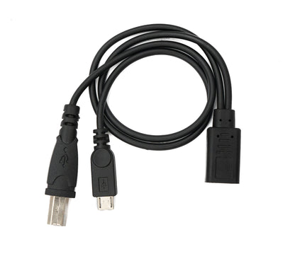 SYSTEM-S USB 3.1 Kabel 30 cm Typ C Buchse zu 2.0 Micro B und Typ B Stecker Adapter Schwarz