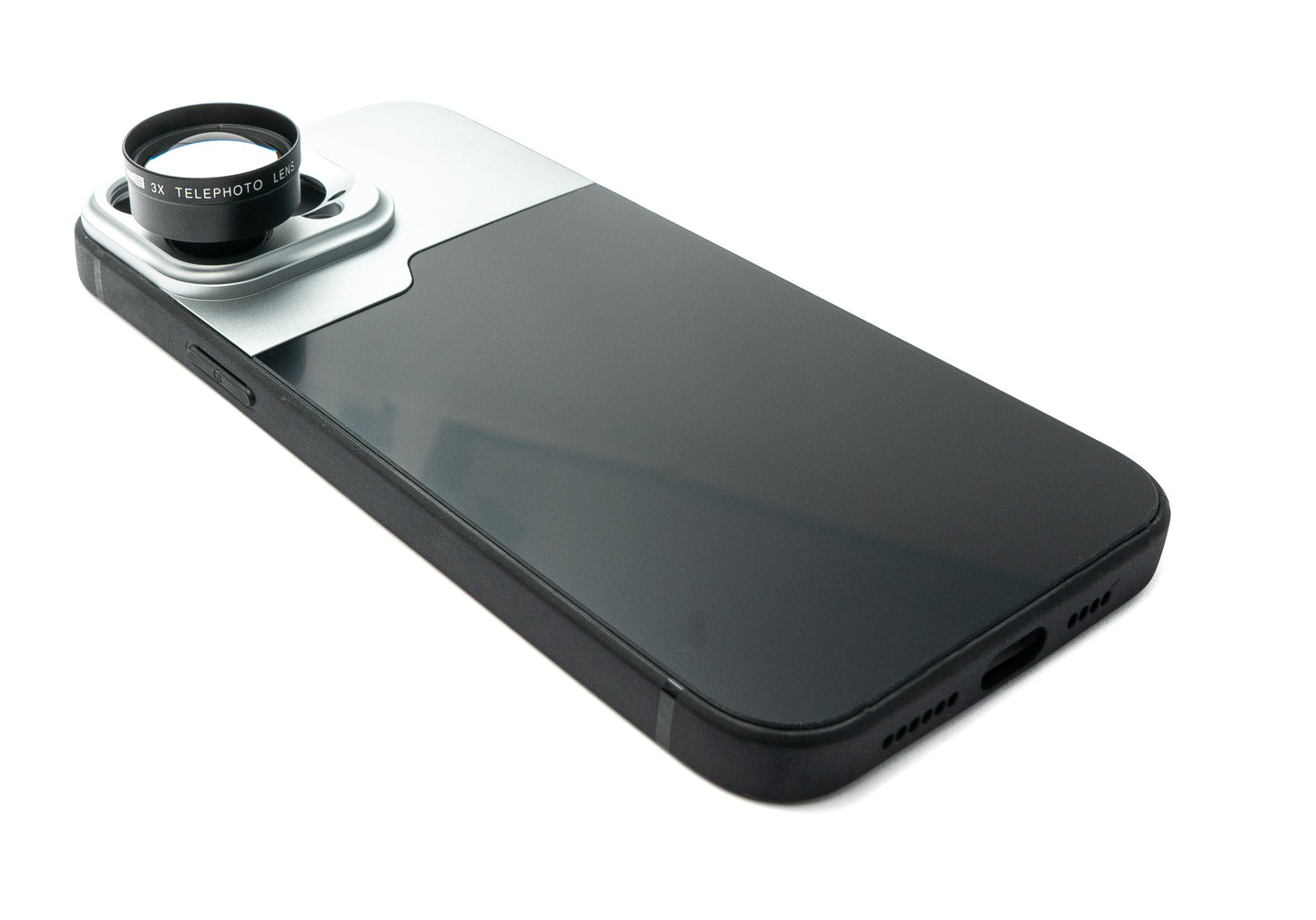 SYSTEM-S Zoom Lens 3x Telephoto Lens Filter with Case in Black for iPhone 13 Pro Max