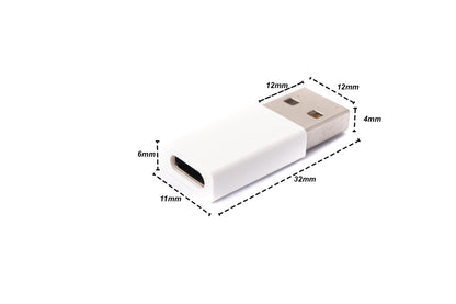SYSTEM-S USB 3.1 Adapter Typ C Buchse zu 2.0 Typ A Stecker Kabel in Weiß
