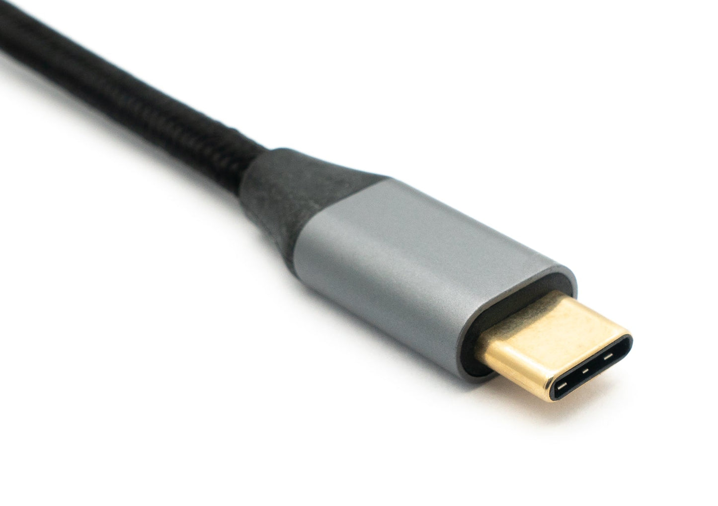 SYSTEM-S 3in1 Adapter VGA DB-15 Buchse & 2x USB 3.1 Typ C Buchse zu Typ C Stecker in Grau