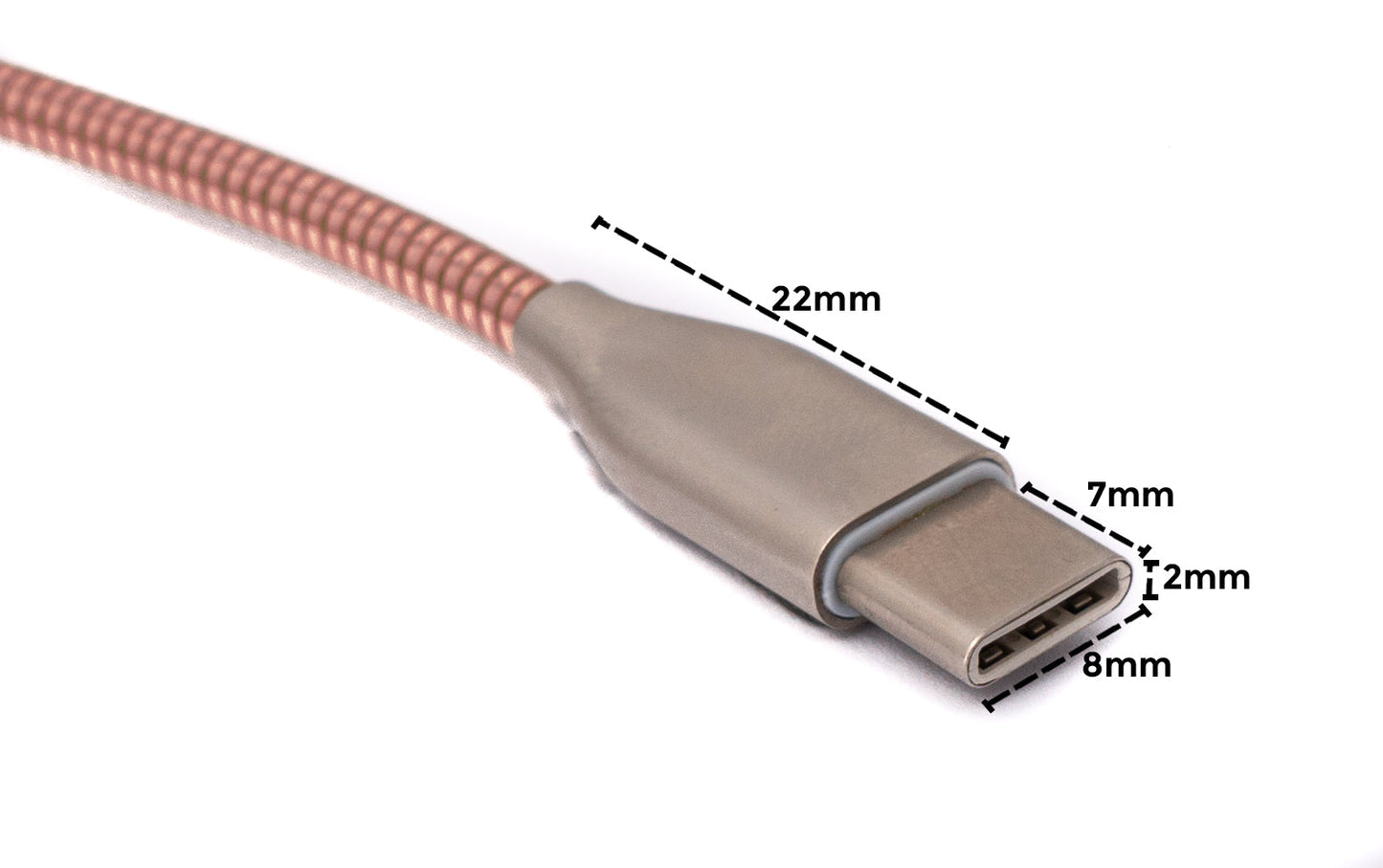SYSTEM-S USB 3.1 Kabel 100cm Typ C Stecker zu 2.0 Typ A Buchse Metall Feder Pink