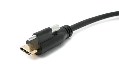 SYSTEM-S USB 3.1 Gen 2 100W Kabel 100 cm Typ C Stecker zu Stecker Schraube in Schwarz