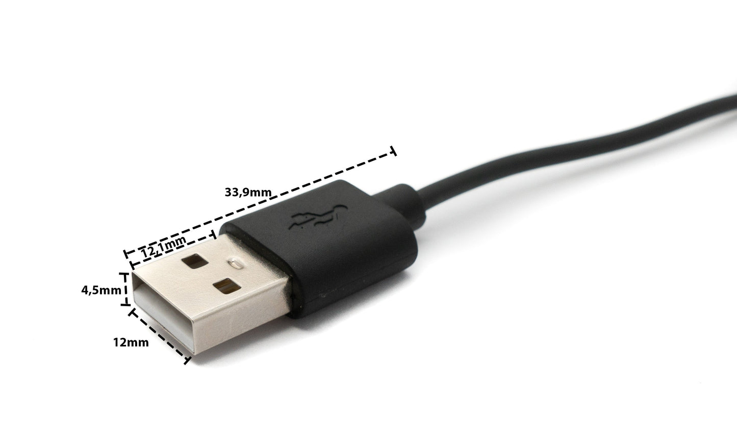 SYSTEM-S USB 2.0 Kabel 100 cm Ladestation für Realme Watch 2 Watch Pro Smartwatch Schwarz