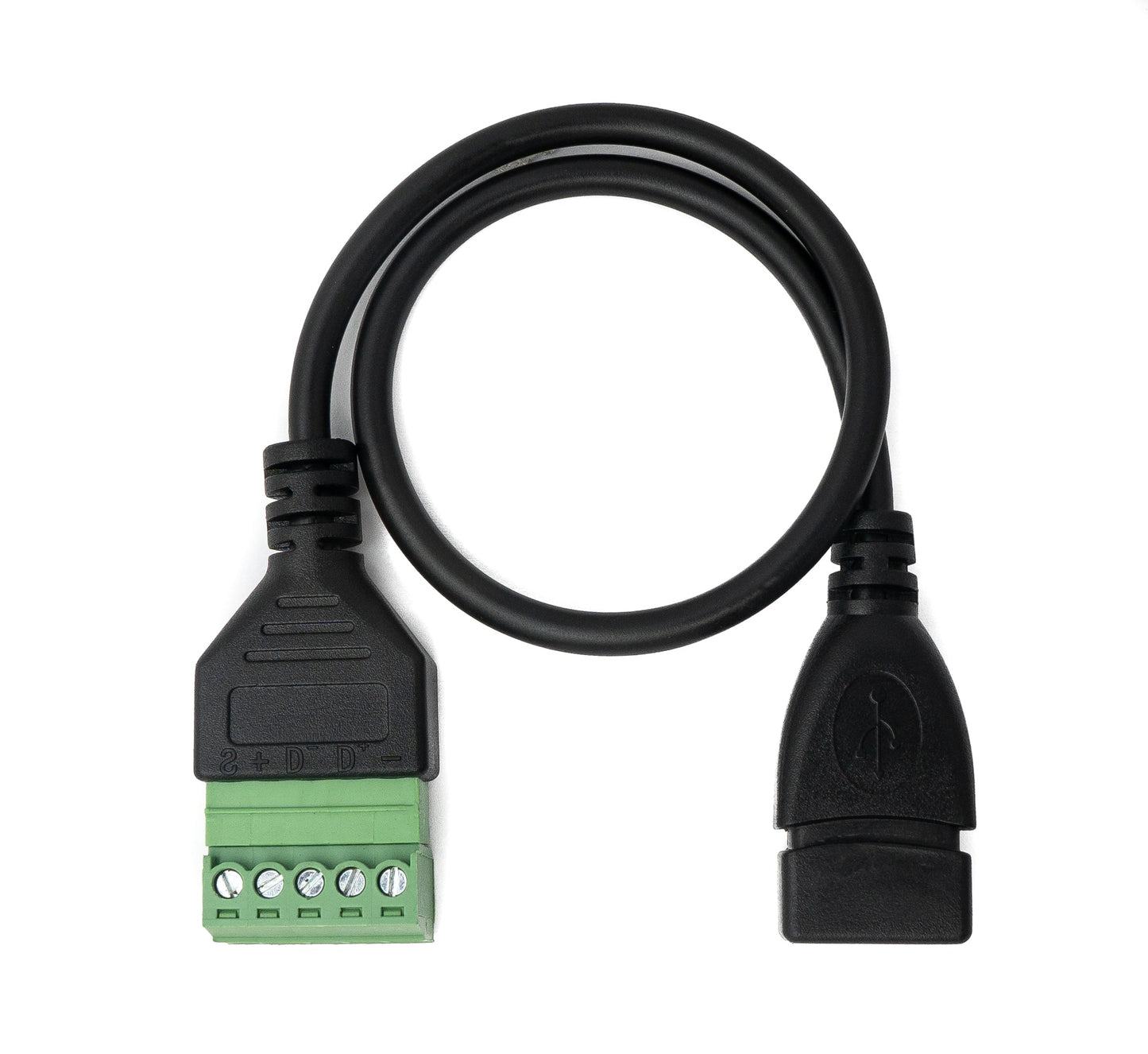 SYSTEM-S USB 2.0 Kabel 30 cm Typ A Buchse zu 5 polig Leiterplattenstecker Schwarz