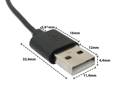 SYSTEM-S USB 2.0 Kabel 100 cm Ladekabel für Xiaomi Huami Amazfit GTR 3 GTR 3 Pro GTS 3