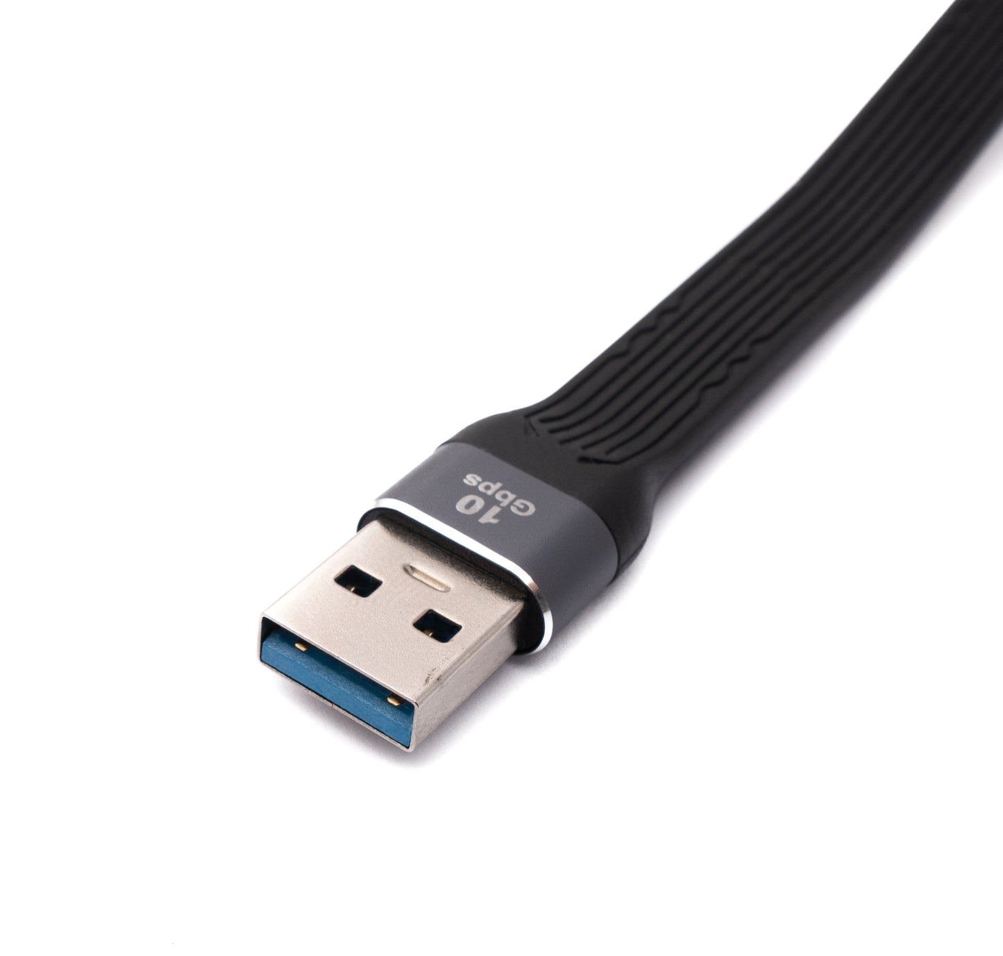 SYSTEM-S USB 3.1 Gen 2 Kabel 13 cm Typ C Stecker zu 3.0 A Stecker flach flexibel