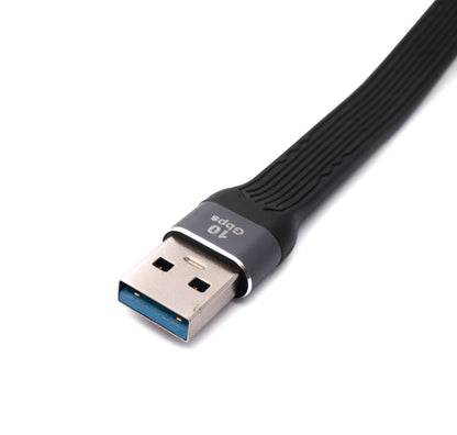 SYSTEM-S USB 3.1 Gen 2 Kabel 13 cm Typ C Stecker zu 3.0 A Stecker flach flexibel