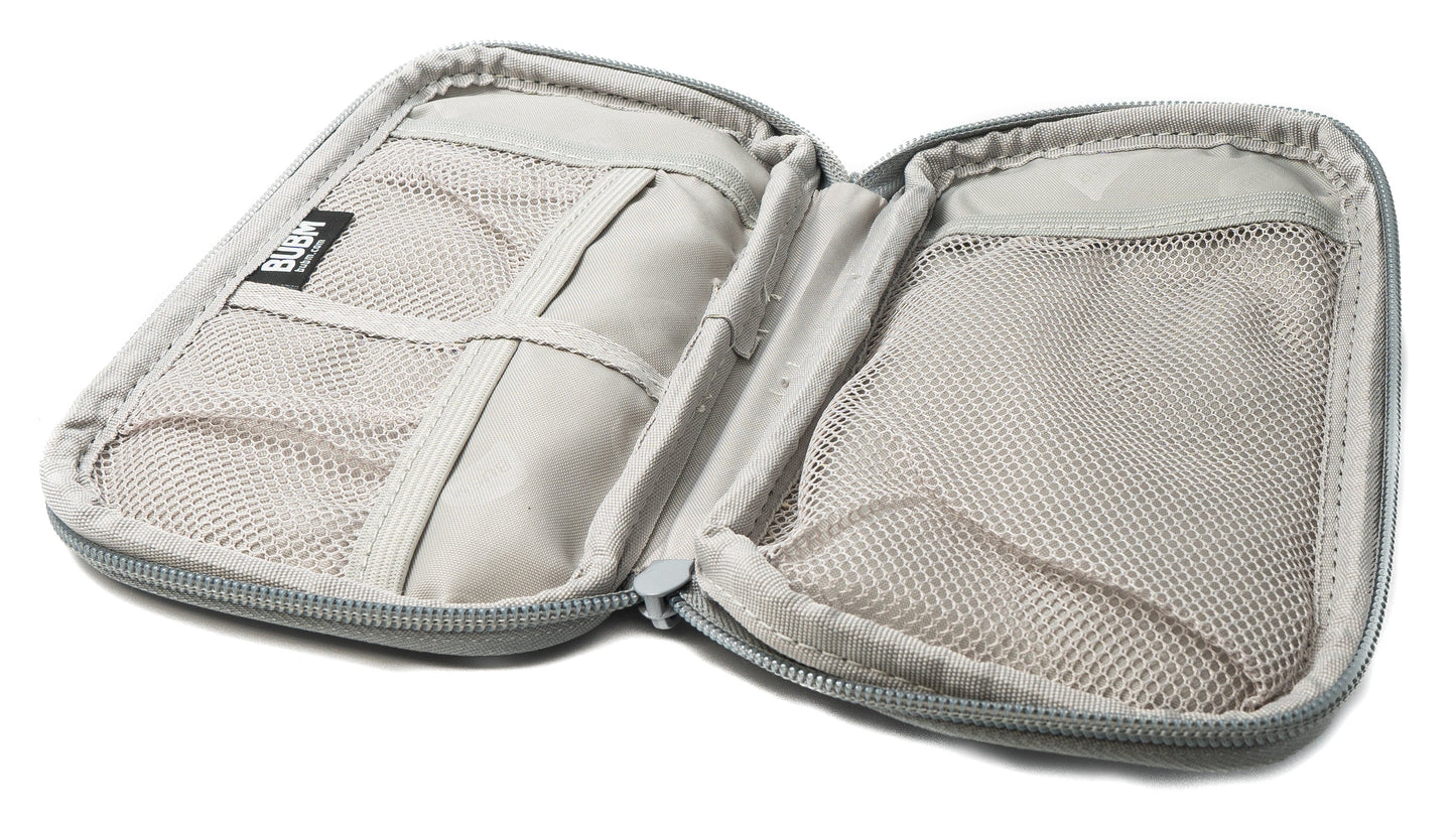 SYSTEM-S protective case padded waterproof bag case in grey for power bank headphones
