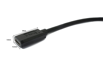 SYSTEM-S USB 3.1 Gen 2 cable 1.8 m Type C male to female angled in black