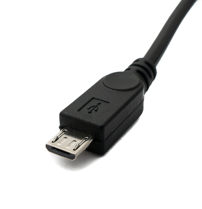 SYSTEM-S USB 2.0 cable 120 cm Micro B male to Mini B female spiral in black