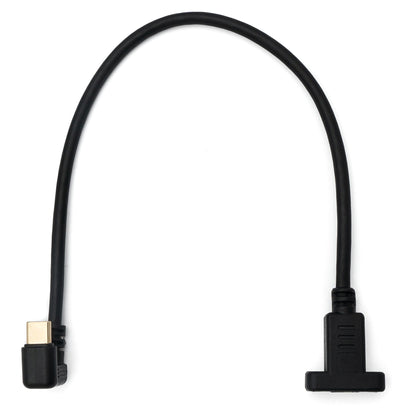 SYSTEM-S USB 3.1 U Turn 30 cm cable Type C male to female 360° angle screw black