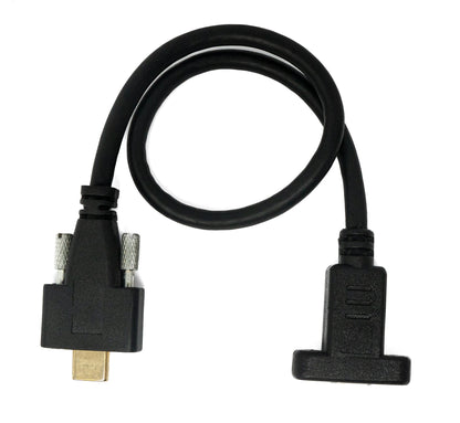 SYSTEM-S USB 3.1 Gen 2 Kabel 30 cm Typ C Stecker zu Buchse Schraube in Schwarz