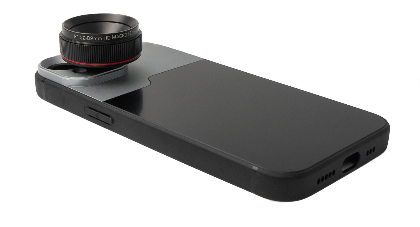 SYSTEM-S Macro Lens 1.1x to 2.8x Filter with Case in Black for iPhone 13