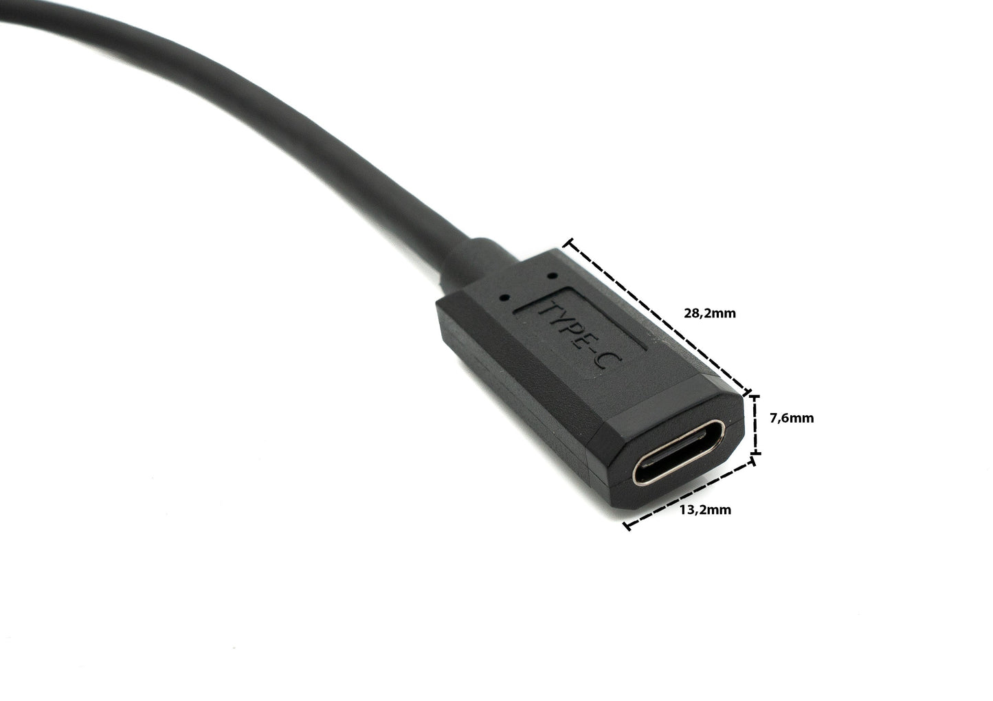 SYSTEM-S USB 3.1 Gen 2 Kabel 100 cm Typ C Stecker zu Buchse Winkel in Schwarz