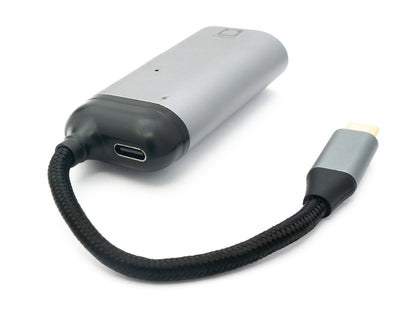 SYSTEM-S 3-in-1 adapter LAN socket &amp; USB 2.0 Type A socket &amp; 2x 3.1 C socket to C plug