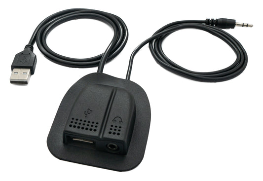 SYSTEM-S USB 2.0 und 3,5mm Klinke Kabel 60 cm für Rucksäcke Ladeanschluss Schwarz