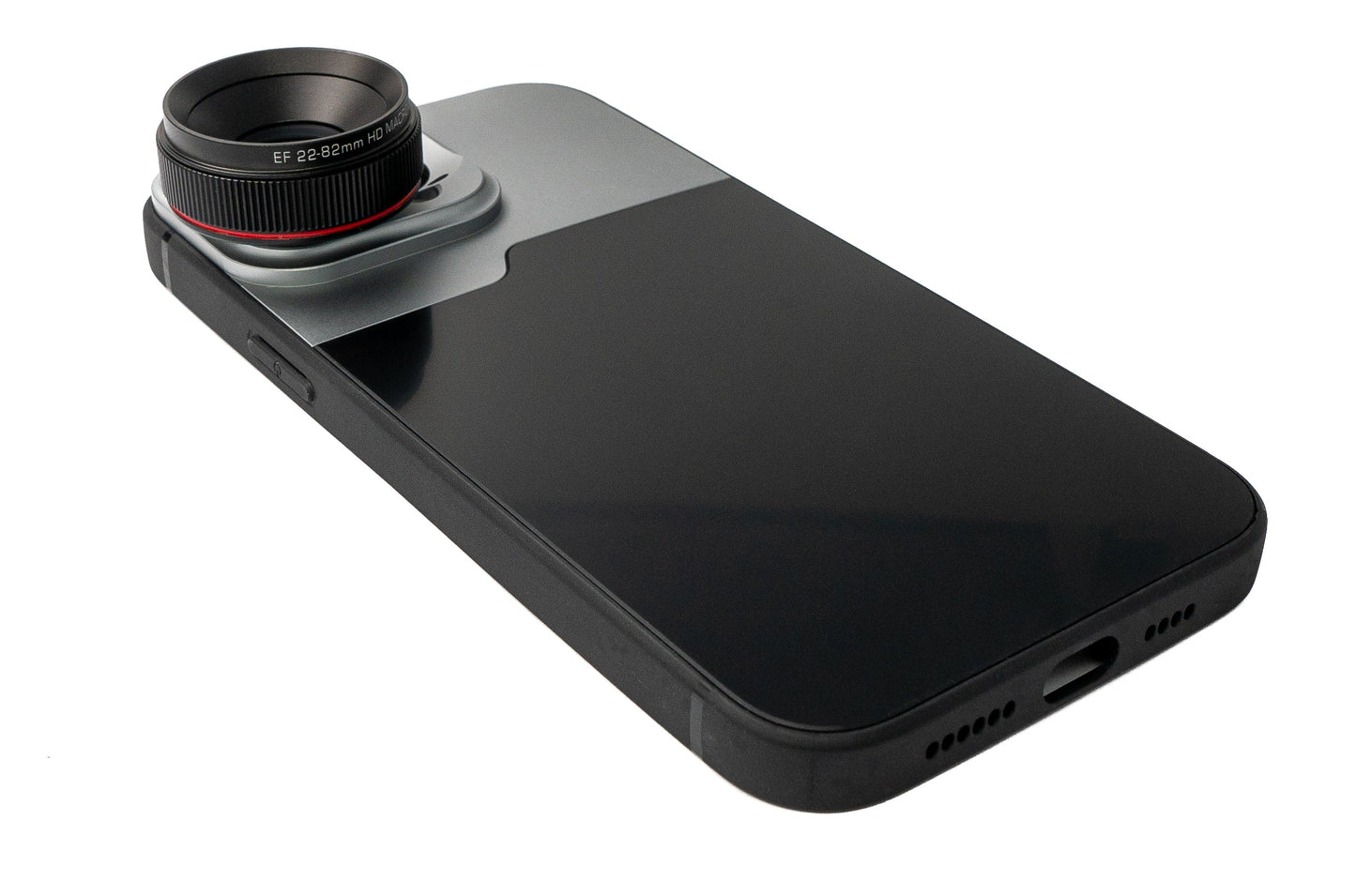 SYSTEM-S Makro Linse 1.1x bis 2.8x Filter mit Hülle in Schwarz für iPhone 13 Pro Max