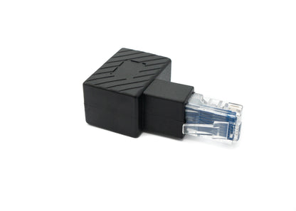 SYSTEM-S LAN Adapter RJ45 Stecker zu Buchse Winkel Ethernetadapter Kabel in Schwarz