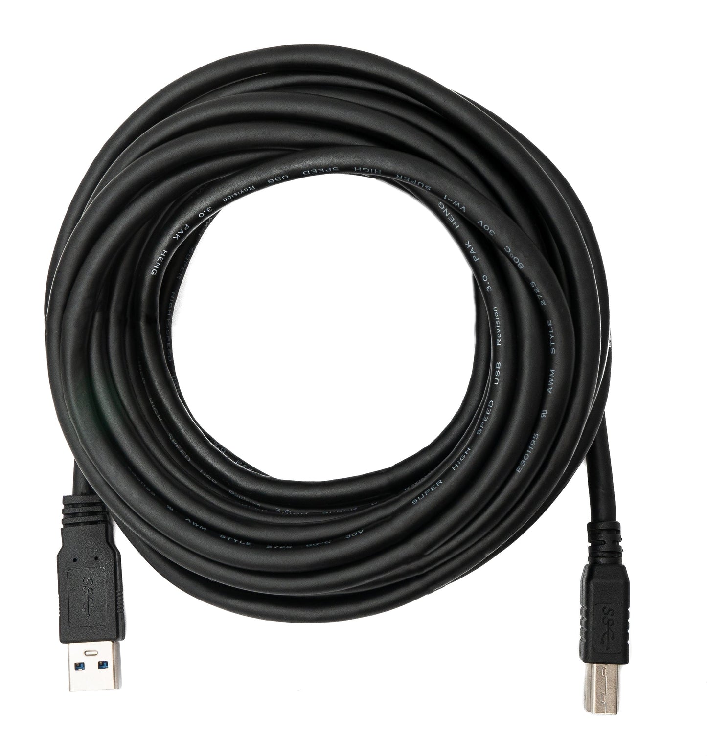 SYSTEM-S USB 3.0 Kabel 8 m Typ B Stecker zu A Stecker in Schwarz