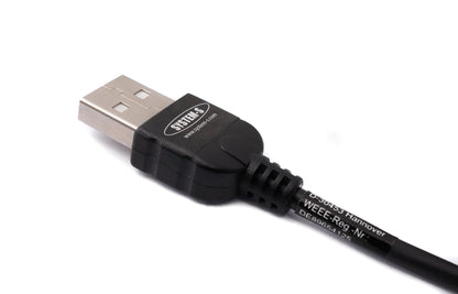 SYSTEM-S USB 2.0 Kabel 200 cm Typ A Stecker zu Micro B Stecker Spirale Winkel in Schwarz