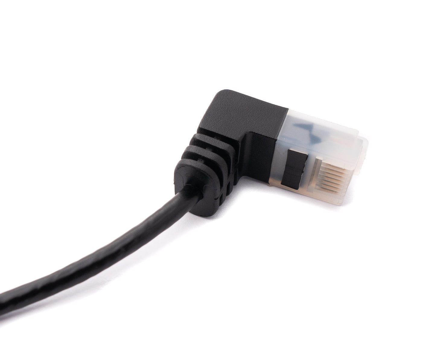 SYSTEM-S LAN cable 25 cm RJ45 8P8C STP Cat6 plug to plug angled black
