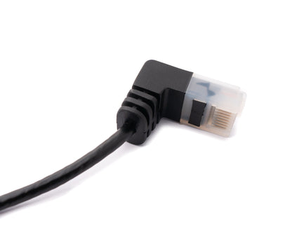 SYSTEM-S LAN cable 25 cm RJ45 8P8C STP Cat6 plug to plug angled black