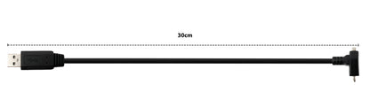 SYSTEM-S USB 3.0 Kabel 30 cm Micro B Stecker zu Typ A Stecker Schraube Winkel in Schwarz