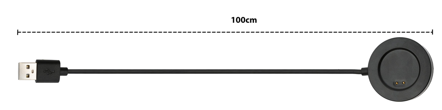 SYSTEM-S USB 2.0 Kabel 100 cm Ladestation für Realme Watch 2 Watch Pro Smartwatch Schwarz