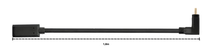 SYSTEM-S USB 3.1 Gen 2 cable 1.8 m Type C male to female angled in black
