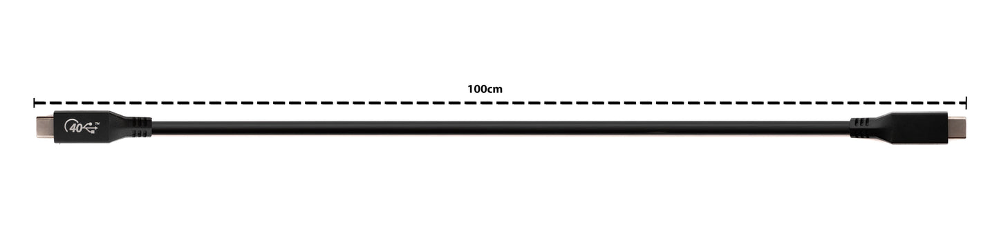 SYSTEM-S USB4 USB Kabel 100 cm Typ C Stecker zu Stecker 40 Gbit/s USB 4.0  in Schwarz