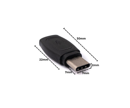 SYSTEM-S USB 3.1 Adapter Typ C Buchse zu Stecker Kabel in Schwarz