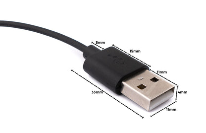 USB 2.0 Kabel 100 cm für Oppo Watch 4 3 2 1 pro SE für OnePlus Watch 2 Smartwatch in Schwarz