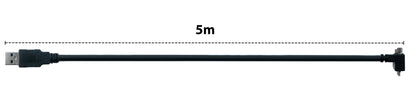 SYSTEM-S USB 3.0 Kabel 5 m Micro B Stecker zu Typ A Stecker Schraube Winkel in Schwarz