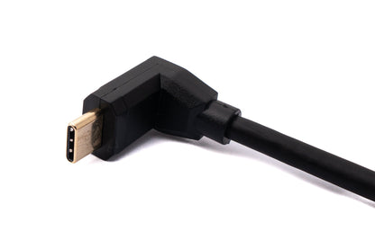 SYSTEM-S USB 3.1 Kabel 30 cm Typ C Stecker zu Buchse Schraube Winkel Adapter in Schwarz
