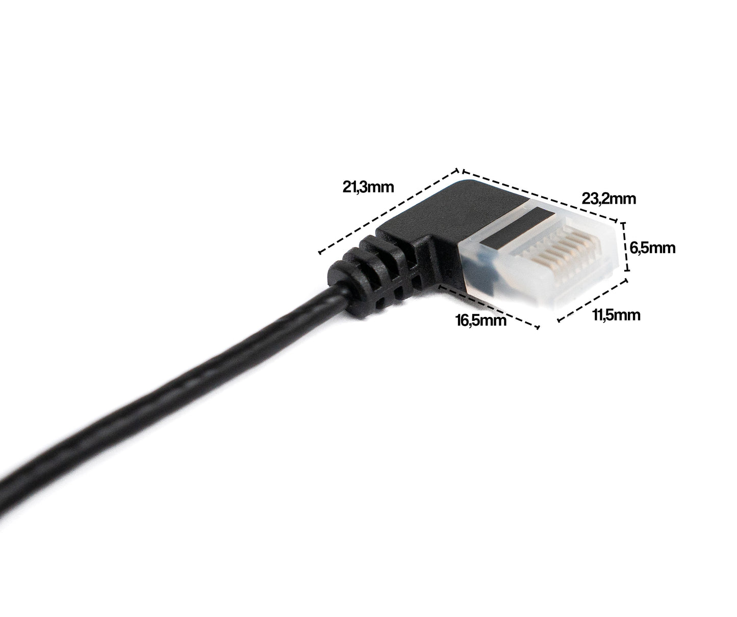 SYSTEM-S LAN Kabel 25 cm RJ45 8P8C STP Cat6 Stecker zu Stecker Winkel Schwarz