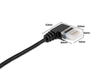 SYSTEM-S LAN Kabel 25 cm RJ45 8P8C STP Cat6 Stecker zu Stecker Winkel Schwarz