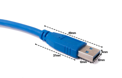 SYSTEM-S USB 3.0 cable 3 m Type A male to female screw in blue
