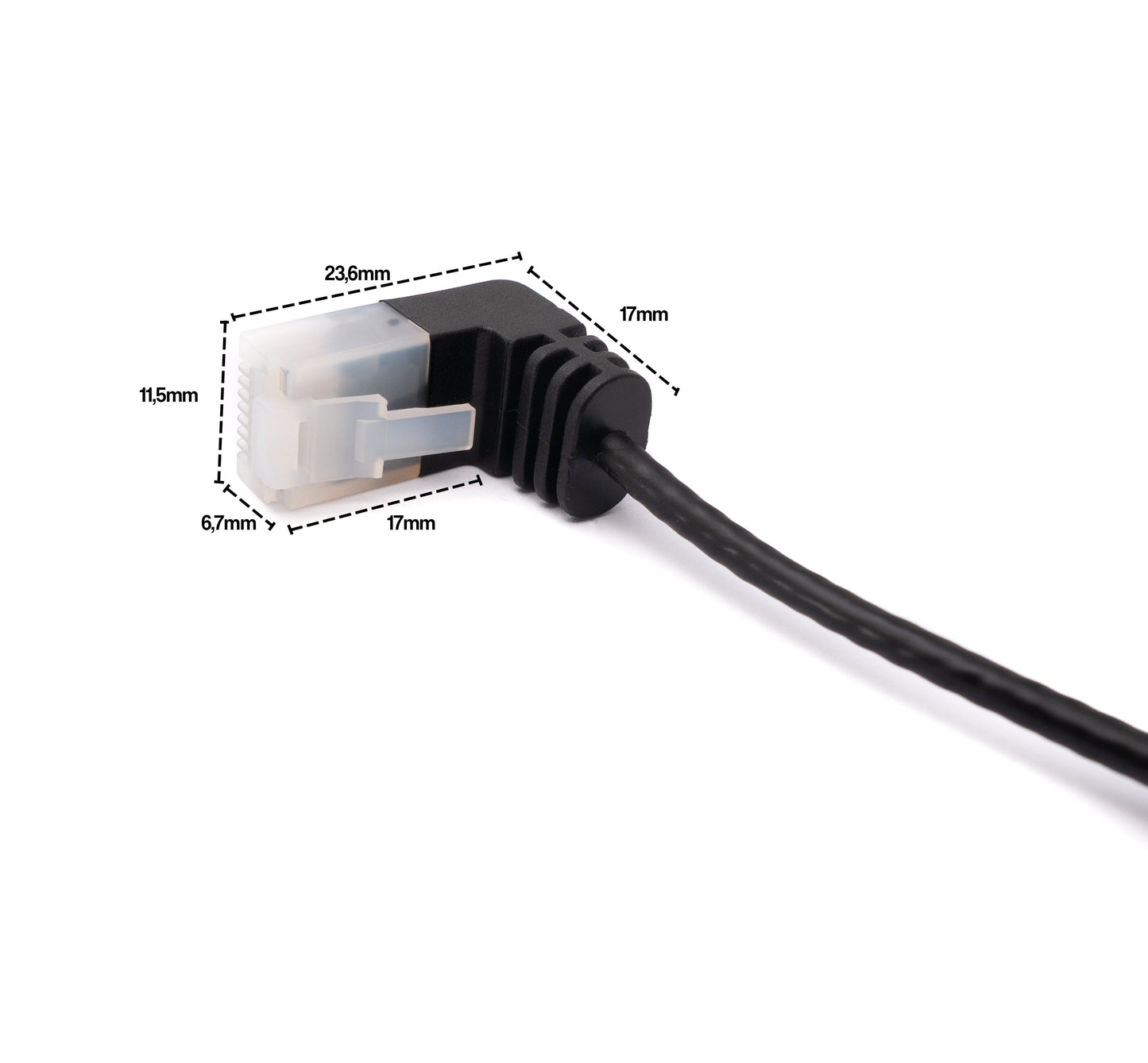 SYSTEM-S LAN cable 25 cm RJ45 8P8C STP Cat6 plug to plug angled black